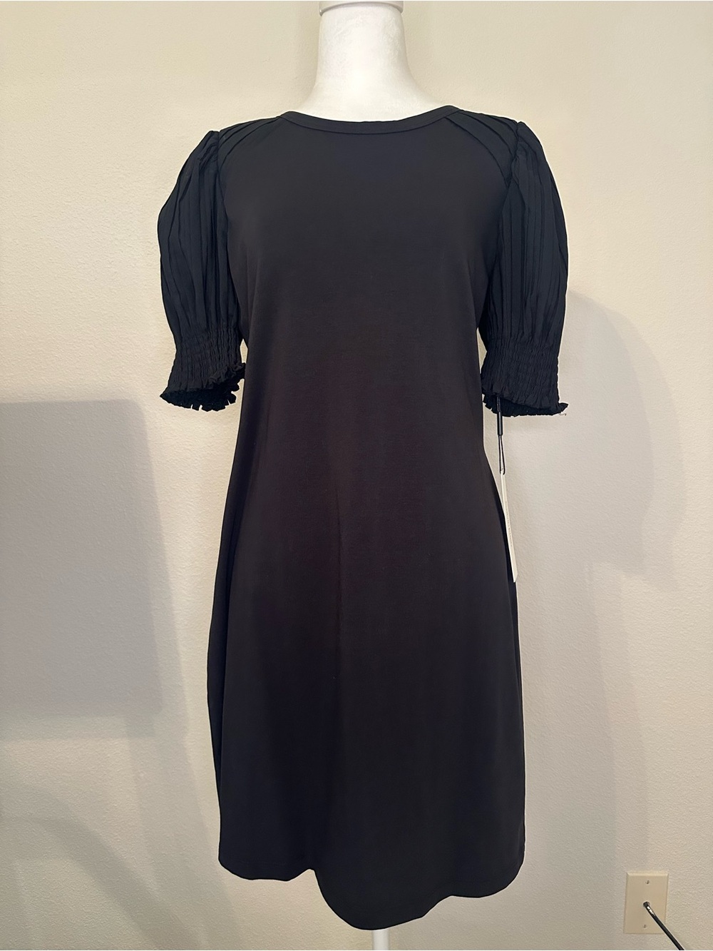 Calvin Klein Black Puff Sleeve Shift Dress